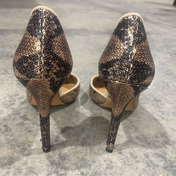 JESSICA SIMPSON- SZ 7 Snake Print Sequined Pumps - Picture 5 of 7
